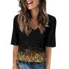 Women's V Neck T Shirts Half Sleeve Tops Printed Casual Summer Tees T Shirt Blouse