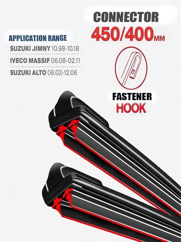 Hook Wiper Blades 450/400mm (18"+16") for Suzuki Jimny, Iveco Massif & Suzuki Alto