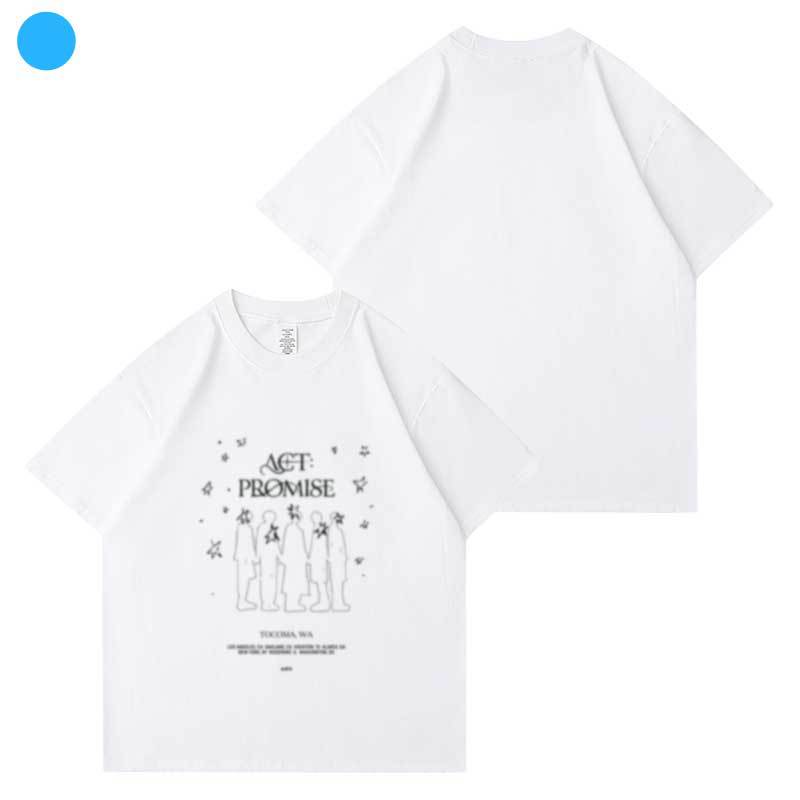 TX T2024 World Tour Concert ActPromise Peripheral Same Short Sleeve T-Shirt Printed Bottom Shirt on Clothes