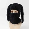 Little devil handmade knitted hat thickened thermal fleece hat mask funny hood sweet cool winter tide hat devil horn