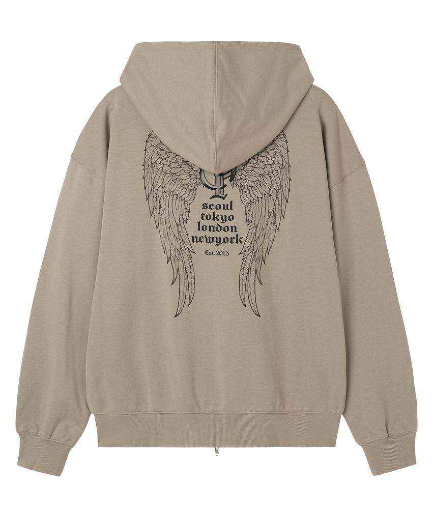 Открытый двор(Ой) Толстовка с молнией Holy Wings - Песочно-бежевый