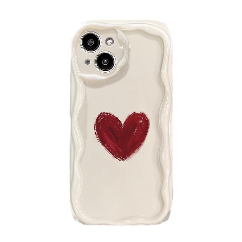 Применимо к Apple 16promax Чехол для мобильного телефона IPhone 14/13 Simple Texture Love 11/12mini Силикон 15