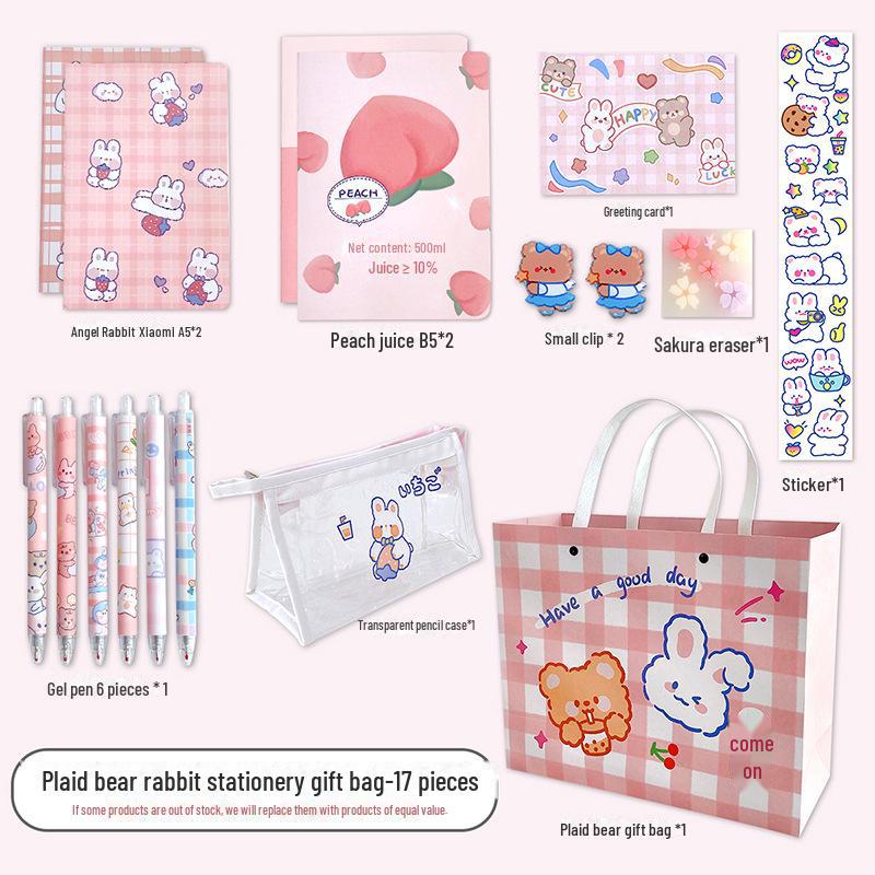 Набор канцелярских принадлежностей «Назад в школу» для учеников начальной школы — подарочный набор для девочек