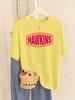 Hawkins Letter Logo Prints TShirts Women Summer Loose Short Sleeve Tops Soft ONeck T Shirts Basics Comfortable Womans Clothes