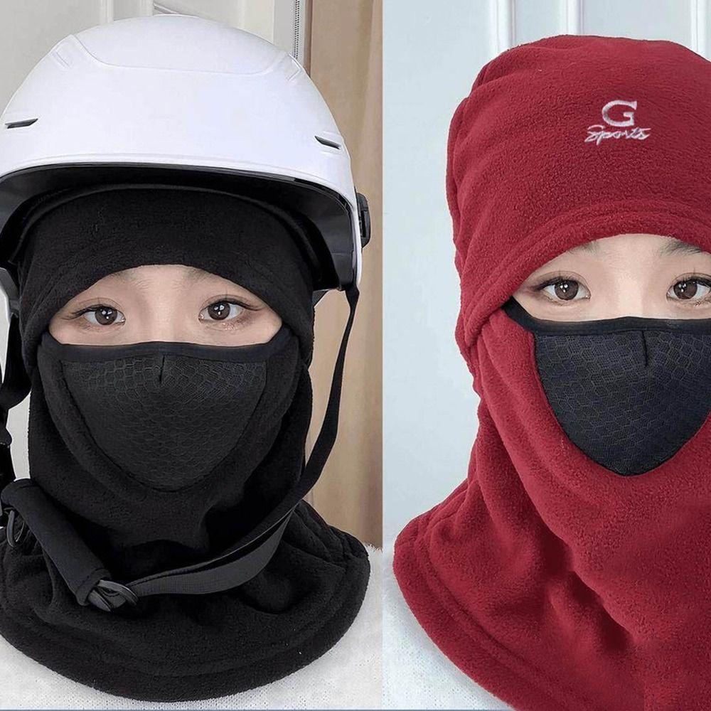 Дышащая сетчатая теплая крышка для лица, двухслойная теплая шапка для шеи, для езды на велосипеде и катания на лыжах на открытом воздухе