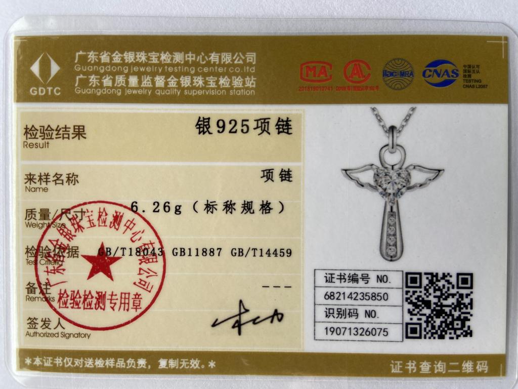 URMYLADY 925 Sterling Silver Cross Angel AAAAA Zircon Pendant Necklace For Women Wedding Engagement Fashion Jewelry