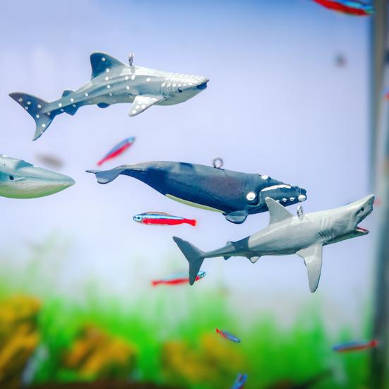 Mini Shark Simulated Floating Whales Aquarium Ornaments Realistic Floating Cartoon Figurines Odorless Fish Tank Decoration Vibrant Colors Miniature