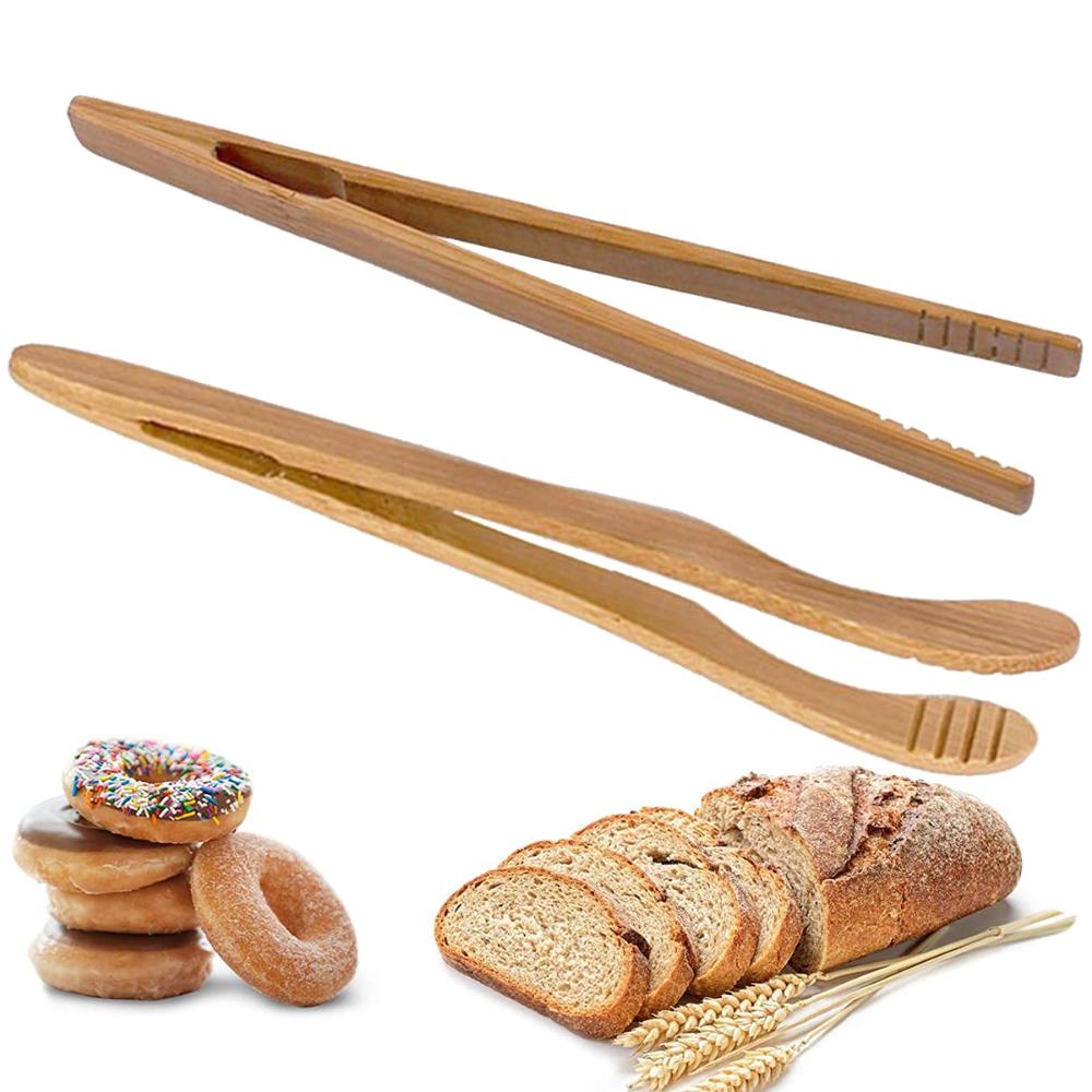 Bread Cheese Bamboo Clamp Cooking Reusable Food Tongs Gripper Toast Clip Tea Tweezer