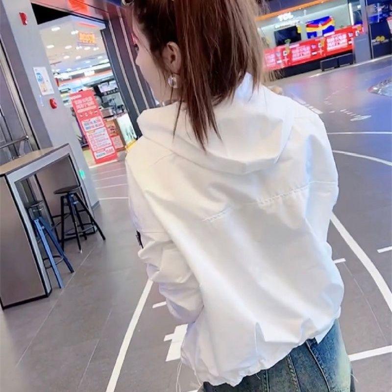 Женская белая короткая ветровка 2023 года: Весна/Осень Европейский повседневный тренд