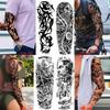 1 PC 480*170MM Full Arm Temporary Tattoo Sticker Sleeve Men Women Fashion Sexy Fake Tattoo Wolf  Lion Tiger Painting Tattoo Skull Angel Tattoo