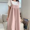 New Arrivals Open Run Women Wide Belt Long Pleat Detail Jumpsuit
