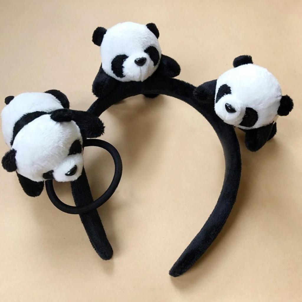 Кавайная заколка для волос с изображением панды, обруч для волос, эластичное кольцо, веревка, женские головные уборы