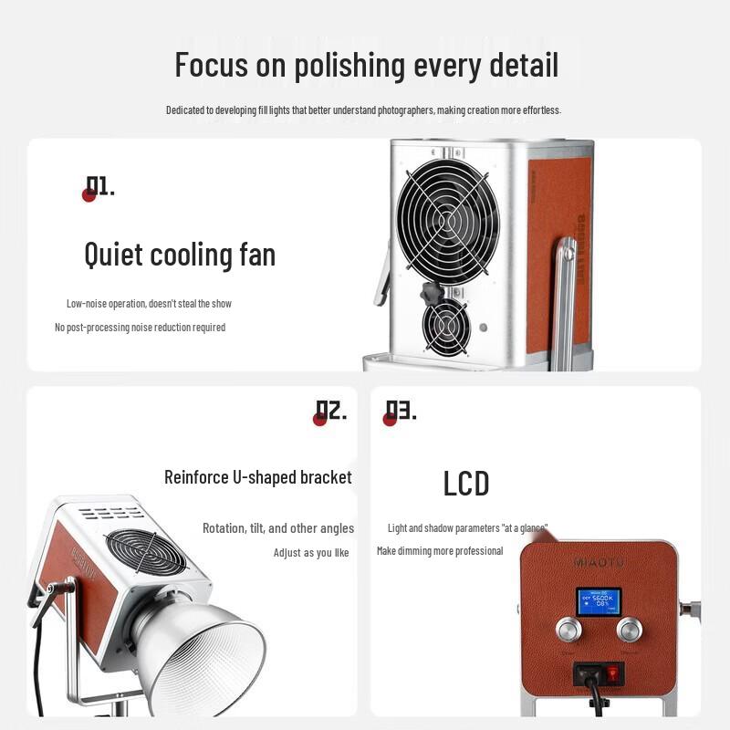 Miopho 800W 800BI-LIVE Dual Color Temperature Photography Fill Light