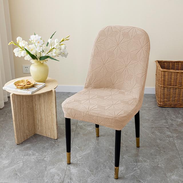 Thicked Jacquard Chair Covers Curved Stretch Chair Seat Cover For Wedding Dining Room Office Chair Covers Banquet Housse 1pcs