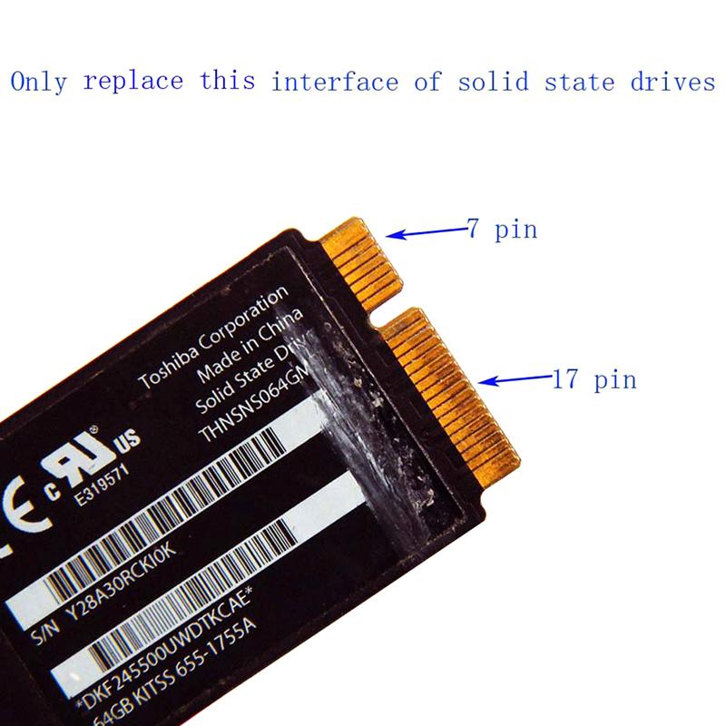 Плата-адаптер M.2 NGFF SSD на 17+7 Pin для Macbook AIR 2012 A1466 A1465