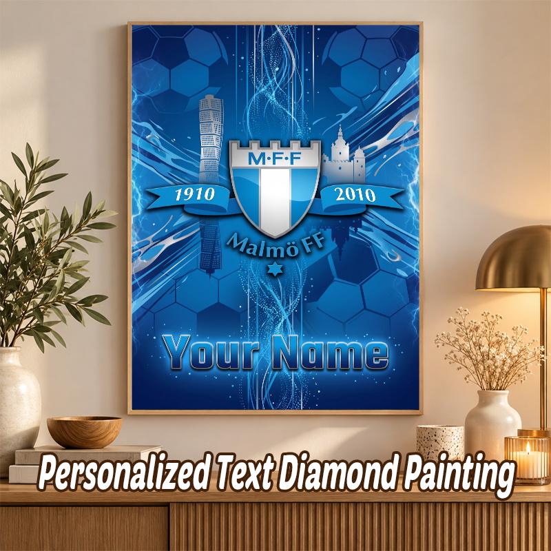 Malmö FF Custom Name Text 5D Diamond Painting Kit DIY Full Drill Diamond Art Decoration