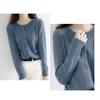 Women Sweater Fashionable Crew Neck Button Closure Cardigan Soft Comfortable Knitted Sweater for Daily Wear