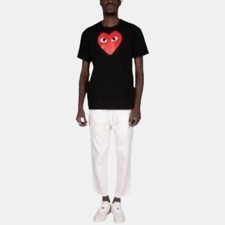 Футболка Comme Des Garcons Play с красным сердцем AX-T112-051-1