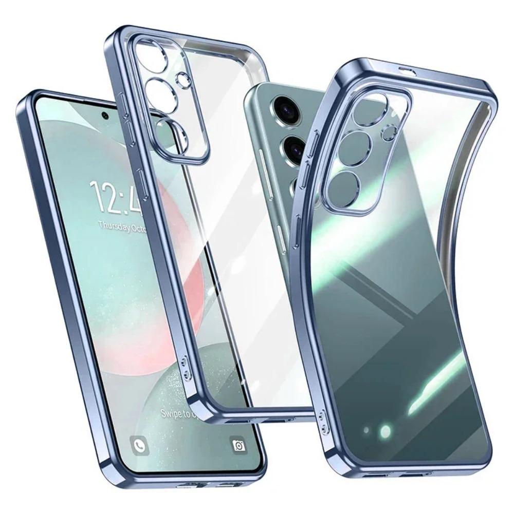 Гальваническое покрытие силиконовый мягкий чехол для телефона Samsung Galaxy S24 S23 FE S25 Ultra Plus прозрачный противоударный задний чехол