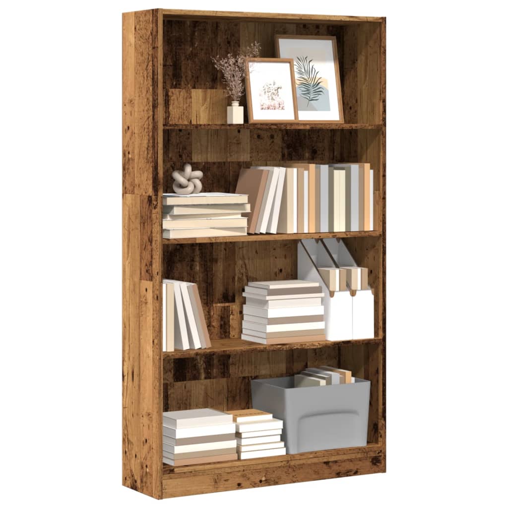 Bookshelf Reclaimed Wood Look 80x24x143 cm Engineered Wood