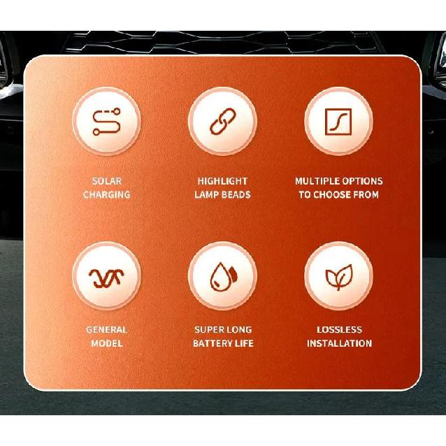 Solar Power Car Demon Eye Light Cool Flashing Warning Light Safety Suction Cup Installation Rear Window Light Auto Decoration Neon Lights 4