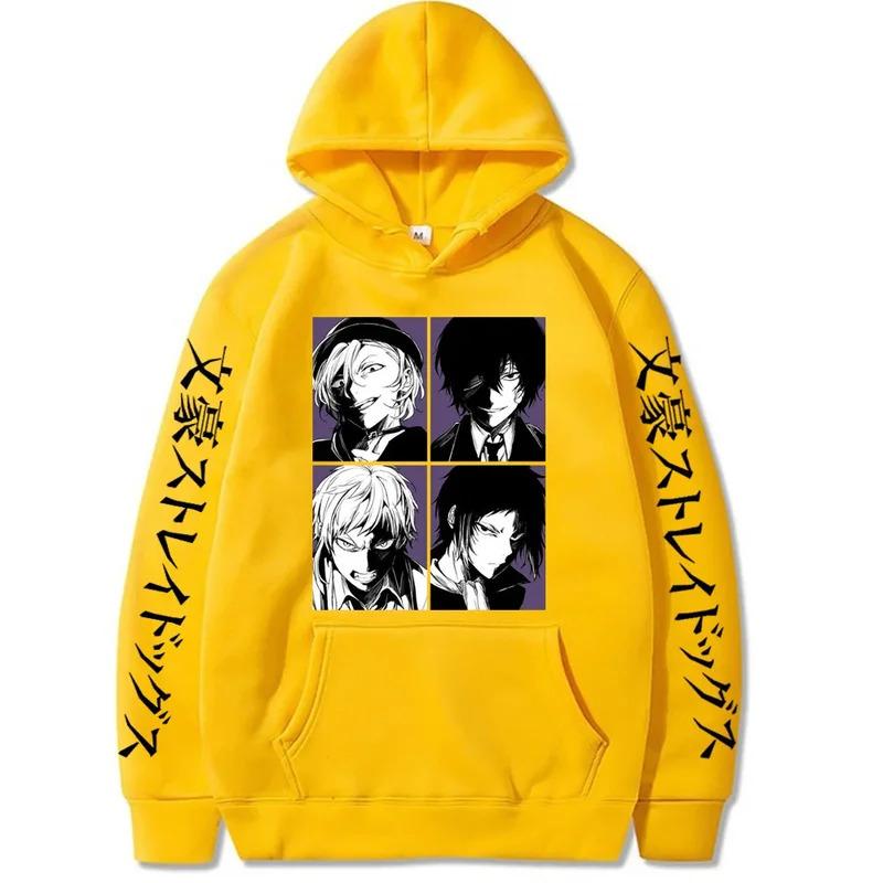 Худи Bungou Stray Dogs Японская Анимация Винтажный Унисекс Пуловер Мужской Винтажный Графический Худи Топы Одежда Оверсайз