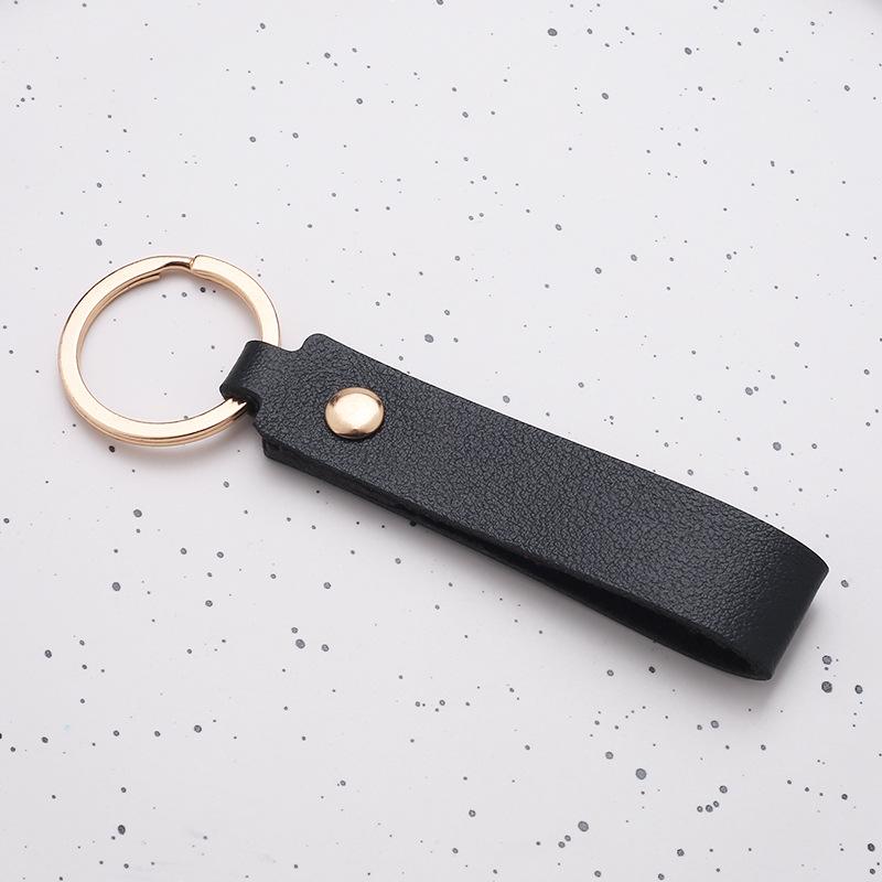 Spot PU Leather Keychain Pendant - Car Key Accessory & Business Gift
