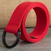 Double Ring Buckle Canvas Belt Men's and Women's BlackDType Buckle Cloth Fabric Belt Semicircular Ring Lengthened Canvas Pant