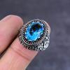 Blue Topaz Gemstone 925 Sterling Silver Jewelry Ring Size 8 Gift For Her