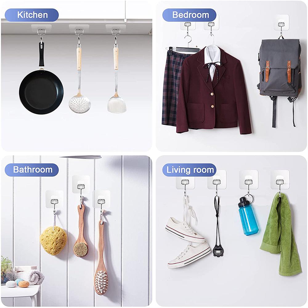 Самоклеящиеся крючки, сверхпрочные дверные и настенные клейкие крючки для кухни, ванной комнаты, офиса, шкафа, подвесные украшения для ключей из ткани для полотенец