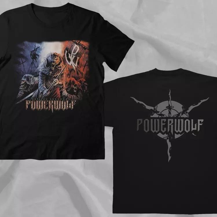 Группа Powerwolf Винтажная Черная Новая Двусторонняя Футболка Унисекс Футболка