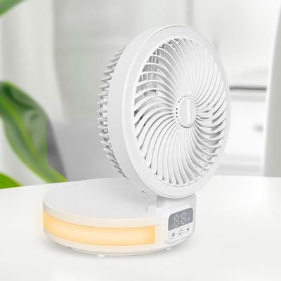 Складной oscillating вентилятор на батарейках, перезаряжаемый, со светодиодной подсветкой, настольный вентилятор для дома, офиса, кемпинга