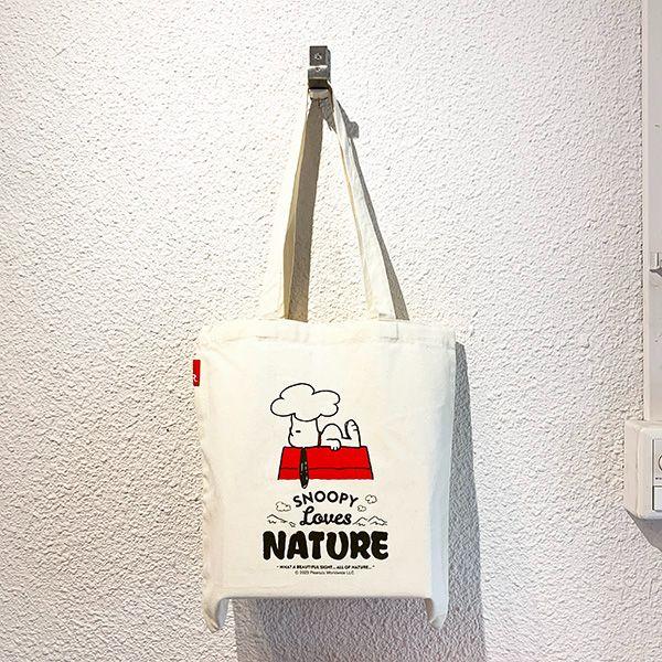 Snoopy Flat Tote Bag White Doghouse School Office PEANUTS