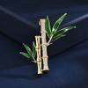 Fashion Versatile High-End Exquisite Suit Sweater Pins Gaosheng Bamboo Micro-Inlaid Zircon Brooch Accessories