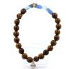 Stones and Minerals. Blue Kyanite Bracelet from Brazil + 8 Mm Wooden Beads. Made In France.
