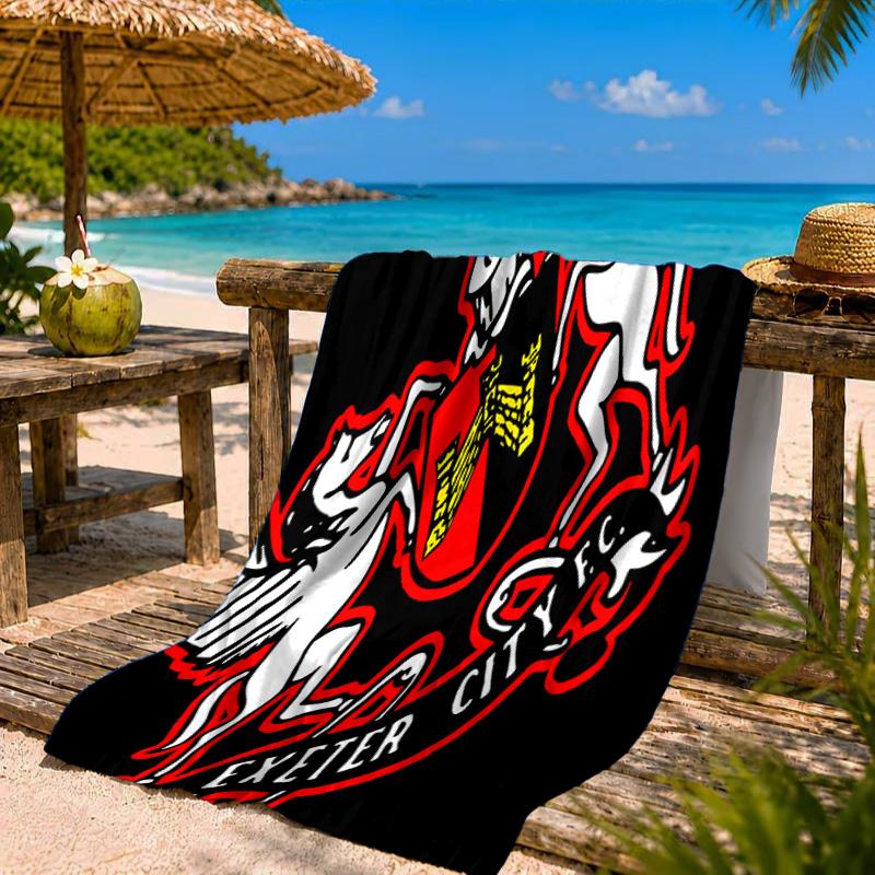 Exeter City Fc Crest Beach Towel Microfiber Beach Towel, Lightweight and Quick-Dry, for Summer Travel, Swimming Pool Fan Birthday Gift