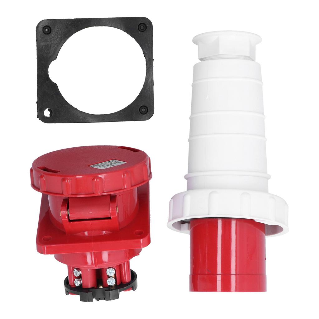 Industrial Plug Socket 5 Pin 3 Phase Power Connector IP67 Waterproof 380415V 63A 3P+N+E