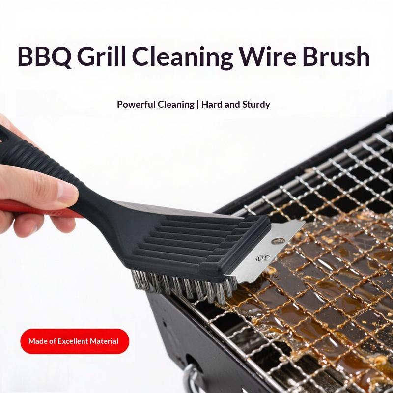 8-дюймовая прочная щетка для гриля - Extra Strong Cleaning Brush из нержавеющей стали для уличных и домашних кухонных принадлежностей