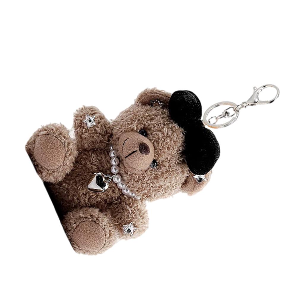 Fashion Bowknot Bear Charm Keychains Lovely Ornament Women Car Keyring Backpack Handbag Charm Pendant Keys Holder