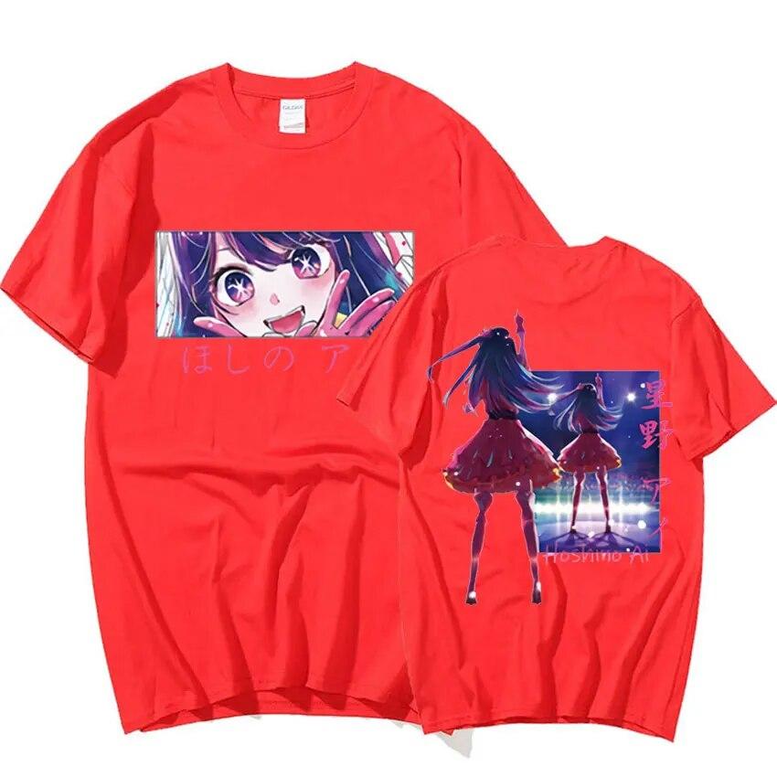 Japanese Anime Oshi No Ko Tee Shirt Unisexga Kawaii Ai Hoshino Graphic T-Shirt Unisex WoUnisex Aesthetics 100% Cotton T-Shirts Streetwear