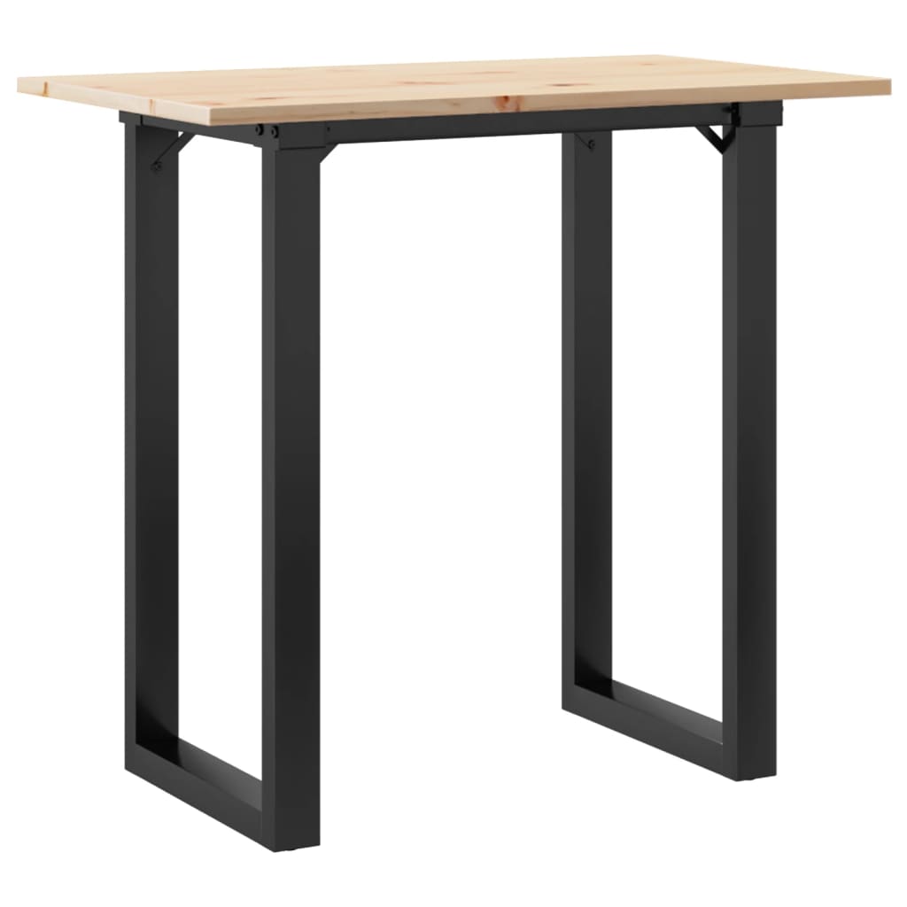 Dining Table O Shaped Frame 80 x 50 x 75.5 cm Solid Pine Wood & Steel