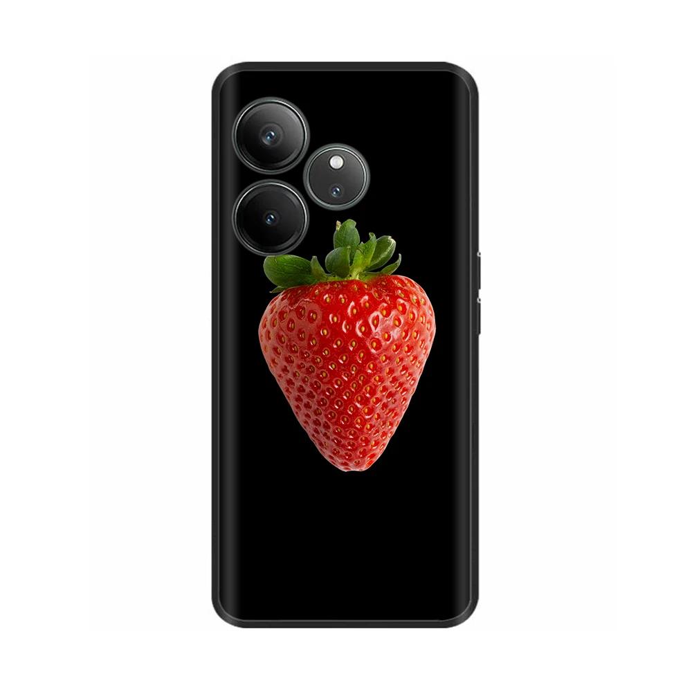 Для Realme GT 6 GT 6T Чехол Черный Силикон Роскошный Бампер Милый Мягкий ТПУ Чехлы Для Телефона Для Realme GT6 5G Чехол Оболочка Coque 6.78''
