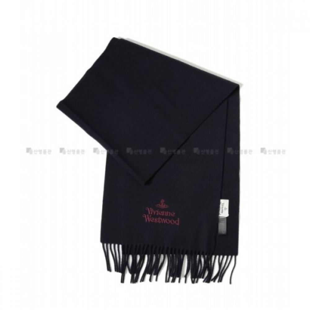 Vivienne Westwood Logo Embroidery 81030007 W00q7 K410 Wool Muffler Shawl
