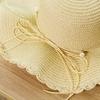 Spring Summer Folding Straw Hats Wide Brim Women's Sun Hat Fashion Pearls Strap Straw Hat  Female