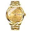 Watch Seiko Analog Copy Watch Men Glowing Date Day of the Week Waterproof Watch Easy To Read Dial Stainless Steel Adjustable Level Gold Men's Quartz