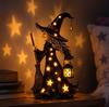 Star Witch Night Light Ornament - Gothic Halloween Figurine Decor with Soft Glow for Spooky Home Accents