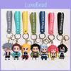 Adorable Demon Slayer Keychain Couples Gift Plastic Key Ring For Bags And Cars