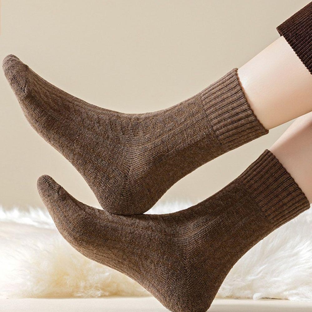 1/5 Pairs Fleece Medium Tube Tights Warm Polycotton Snow Socks Soft Sleeping Socks