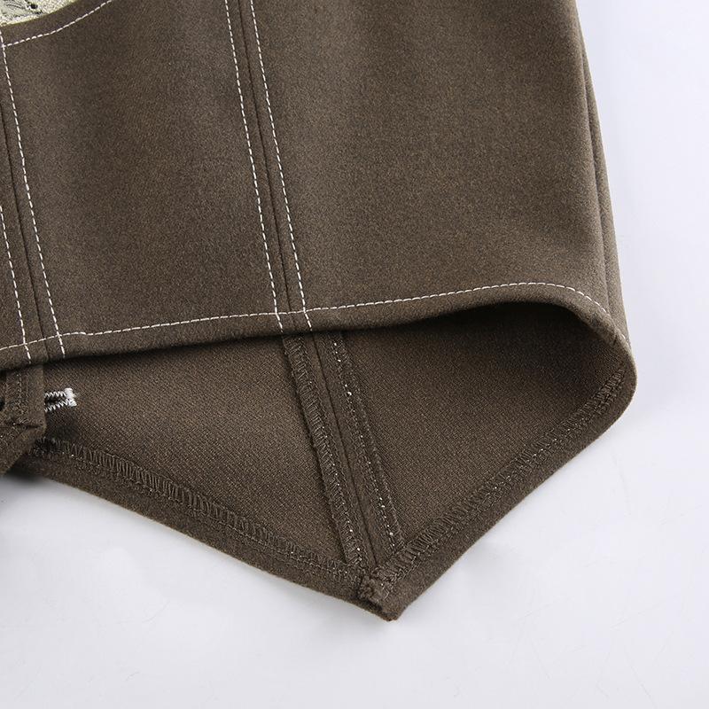 Street Babes, Новое поступление, женская мода, с квадратным вырезом, без рукавов, на пуговицах, классический кружевной жилет на спине, отдельный жилет