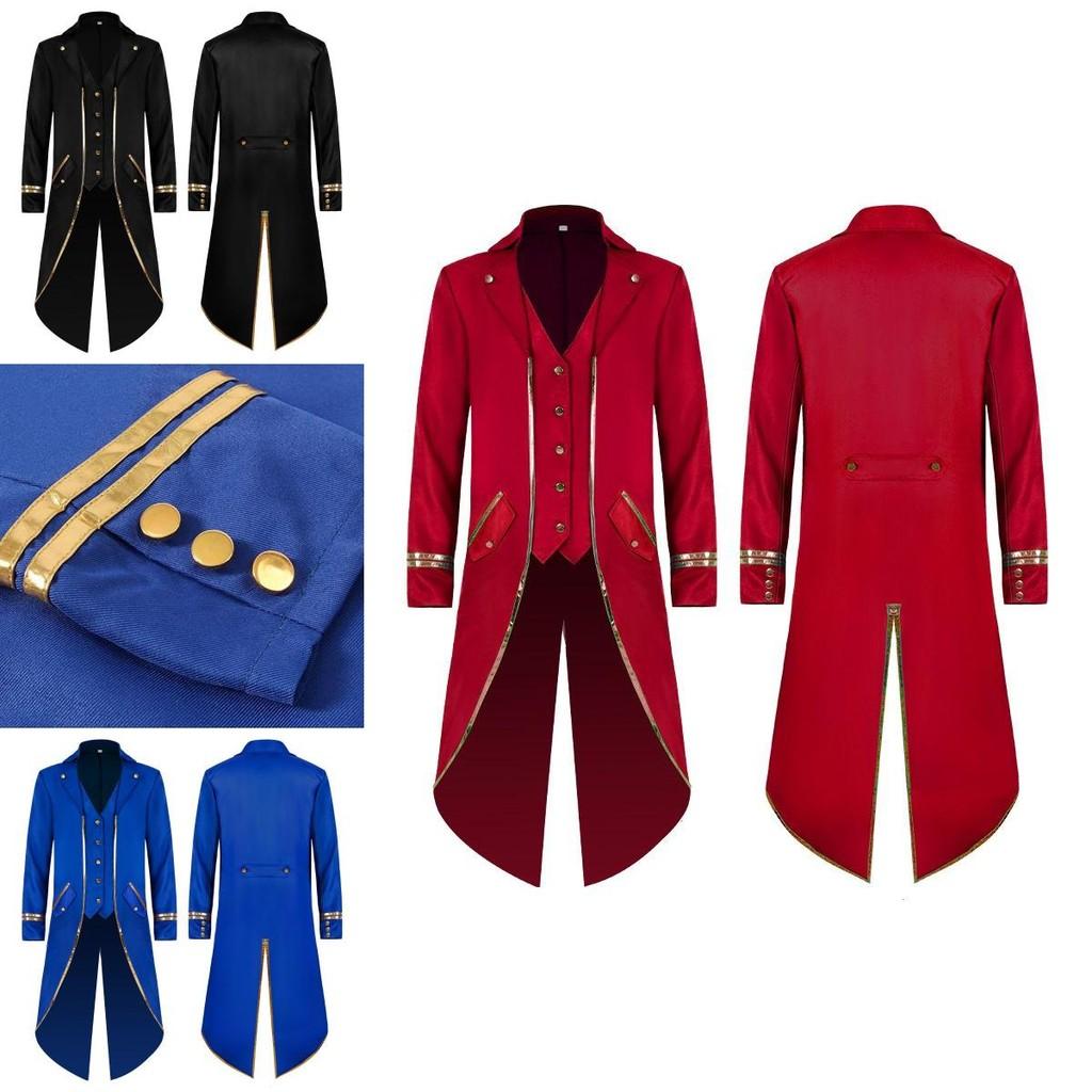 Элегантный стимпанк длинный сюртук смокинг для Хэллоуина